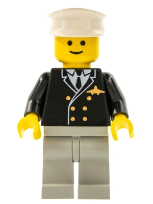 Airport - Pilot, Light Bluish Gray Legs, White Hat