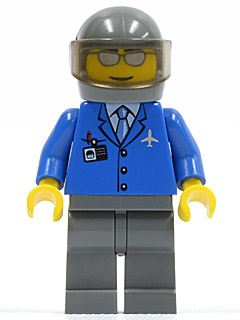 Airport - Blue 3 Button Jacket & Tie, Chopper Pilot