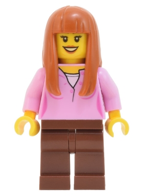 Skyline Express Woman - Bright Pink Top, Reddish Brown Legs, Dark Orange Hair
