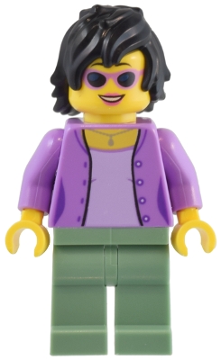 1950s Diner Patron - Female, Medium Lavender Jacket, Sand Green Legs, Black Hair