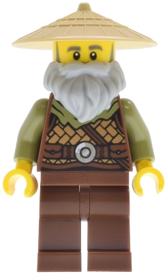 Riverside Scholars - Male, Leather Armor, Reddish Brown Legs, Tan Conical Hat, Light Bluish Gray Beard