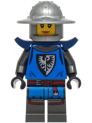 Black Falcon - Female, Pearl Dark Gray Detailed Legs, Flat Silver Helmet with Broad Brim, Dark Blue Shoulder Pads