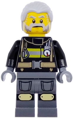 Art Factory Maintenance Worker - Male, Black Jacket with Reflective Stripes, Dark Bluish Gray Legs with Knee Pads, Light Bluish Gray Combed Hair