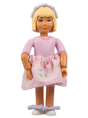 Belville Female - Pink Shorts, Pink Shirt with Necklace Pattern, Light Yellow Hair, Pink Skirt, Hairband, Bows