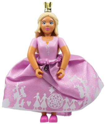 Belville Female, Adult Woman (Princess) - Bright Pink Top, Light Yellow Hair, Dark Pink Shoes, Skirt, Crown