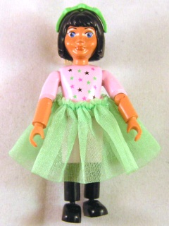 Belville Female - Pink Shorts, Black Boots Pattern, Pink Shirt with Stars, Black Hair, Skirt, Hairband
