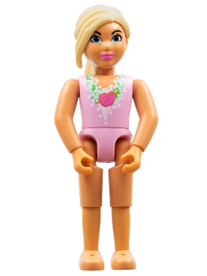 Belville Female, Child Girl (Mermaid) - Bright Pink Swimsuit with Bubbles and Seashell Pattern, Light Yellow Hair (4245153)