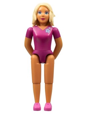 Belville Female - Magenta Top with Flowers on Shoulder Pattern, Dark Pink Shoes, Tan Hair (4220975)
