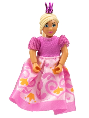 Belville Female, Child Girl (Princess) - Bright Pink Top, Light Yellow Hair, Magenta Shoes, Dress with Filigree Pattern, Crown