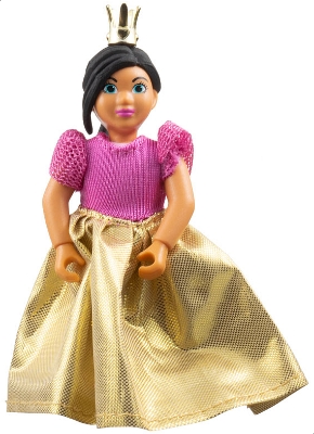 Belville Female, Child Girl (Princess) - Bright Pink Top, Black Hair, Magenta Shoes, Dress, Crown