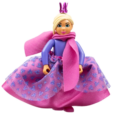 Belville Female, Child Girl - Dark Purple Top, Light Yellow Hair, Dark Pink Shoes, Skirt, Scarf, Crown