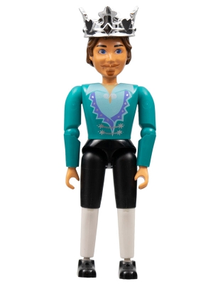Belville Male - King with White and Black Pants, Dark Turquoise Shirt, Brown Hair, Crown