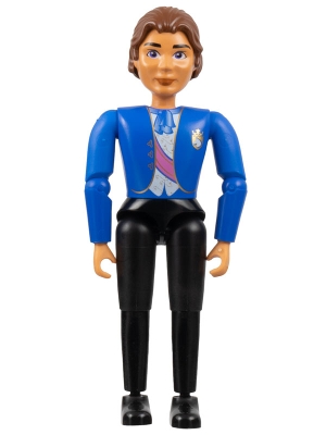 Belville Male, Adult Man (Prince / Groom) - Black Pants, Blue Top with Vest and Sash Pattern, Reddish Brown Hair, Black Shoes (4241469)