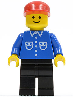 Shirt with 6 Buttons - Blue, Black Legs, Red Cap