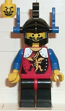 Dragon Knights - Knight 2, Black Legs with Red Hips, Black Dragon Helmet, Blue Plumes