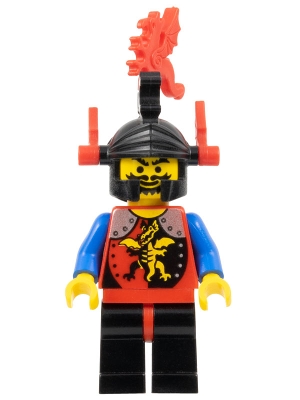 Dragon Knights - Knight 2, Black Legs with Red Hips, Black Dragon Helmet, Red Plumes
