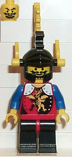 Dragon Knights - Knight 2, Black Legs with Red Hips, Black Dragon Helmet, Yellow Plumes