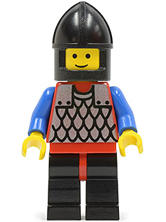 Scale Mail - Red with Blue Arms, Black Legs with Red Hips, Black Chin-Guard