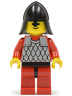 Scale Mail - Red with Red Arms, Red Legs with Black Hips, Black Neck-Protector