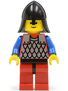 Scale Mail - Red with Blue Arms, Red Legs with Black Hips, Black Neck-Protector