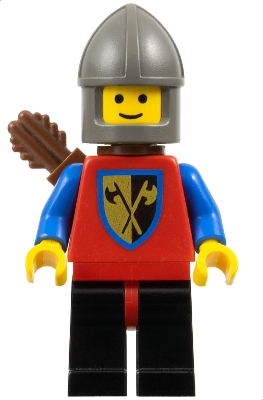 Crusader Axe - Black Legs with Red Hips, Dark Gray Chin-Guard, Quiver