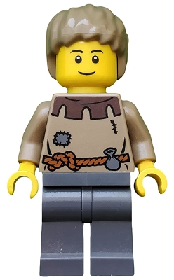 Fantasy Era - Peasant Male Young, Brown Eyebrows, Thin Grin