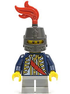 Red Sash, Helmet Closed, Light Bluish Gray Legs Short (Undetermined Eyebrows)