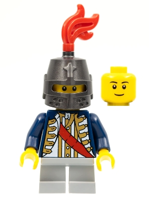 Red Sash, Helmet Closed, Light Bluish Gray Legs Short, Black Eyebrows