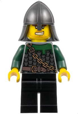 Kingdoms - Dragon Knight Scale Mail with Chain and Belt, Helmet with Neck Protector, Bared Teeth