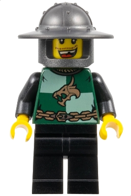 Kingdoms - Dragon Knight Quarters, Helmet with Broad Brim, Missing Tooth (Chess Pawn)