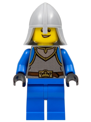 Castle - King's Knight Scale Mail, Crown Belt, Helmet with Neck Protector, Open Grin