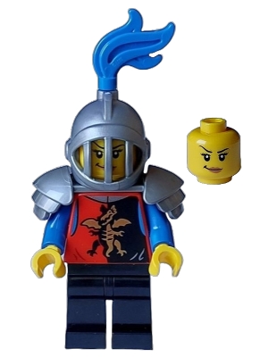 Dragon Knight - Female, Black Legs, Flat Silver Helmet and Armor