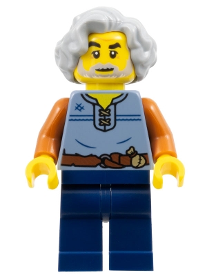Tapestry Weaver - Sand Blue Vest, Dark Blue Legs, Light Bluish Gray Wavy Hair