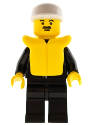 Police - Suit with Sheriff Star, Black Legs, White Cap, Life Jacket
