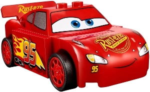 Lightning McQueen - Red, 'Rust-eze' in Fancy Script