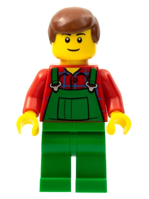 Overalls Farmer Green, Reddish Brown Male Hair, Black Eyebrows