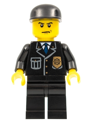 Police - City Suit with Blue Tie and Badge, Black Legs, Black Cap