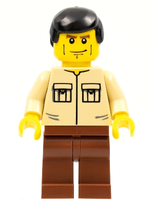 Shirt with 2 Pockets No Collar, Reddish Brown Legs, Black Male Hair
