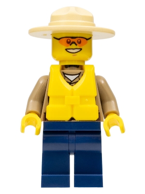 Forest Police - Dark Tan Shirt with Pockets, Radio and Gold Badge, Dark Blue Legs, Campaign Hat, Orange Sunglasses, Life Jacket Center Buckle