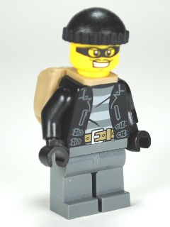 Police - City Bandit Male, Black Knit Cap, Backpack, Mask