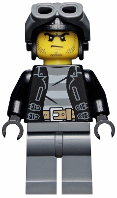 Police - City Bandit Male with Black Stubble and Aviator Cap