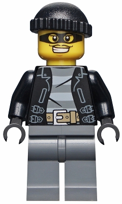 Police - City Bandit Male, Black Knit Cap, Mask