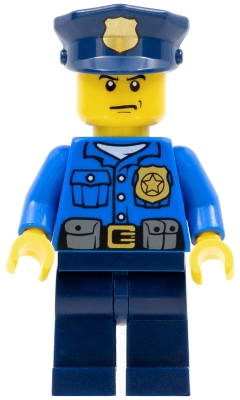Police - City Officer, Gold Badge, Police Hat, Scowl