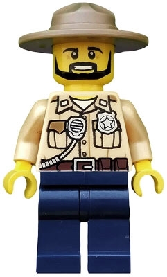 Swamp Police - Officer, Shirt, Dark Tan Hat, Black Beard