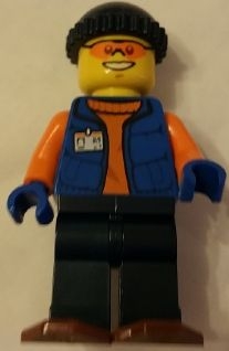 Arctic Research Assistant with Snowshoes, Dark Blue Legs and Knit Cap