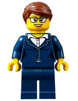 Businesswoman - Dark Blue Pants Suit, Glasses