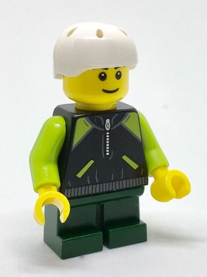 Skateboarder - Lime and Black Jacket