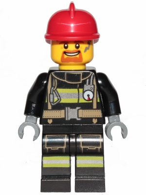 Fire - Reflective Stripes with Utility Belt, Red Fire Helmet, Goatee