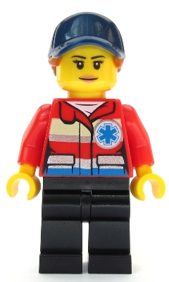 Ski Patrol Member - Female, Red Jacket, Dark Blue Cap, Ponytail
