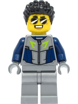 Duke DeTain - Stuntz Driver, Dark Blue and Flat Silver Racing Suit